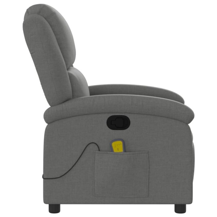 Fauteuil inclinable de massage en tissu gris foncé – Image 6