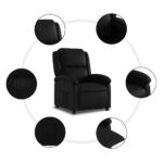 Fauteuil inclinable noir similicuir – Image 3