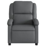 Fauteuil inclinable gris similicuir – Image 4