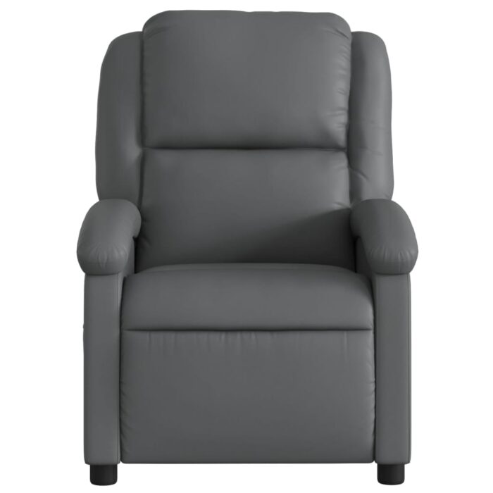 Fauteuil inclinable gris similicuir – Image 4
