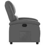 Fauteuil inclinable gris similicuir – Image 5