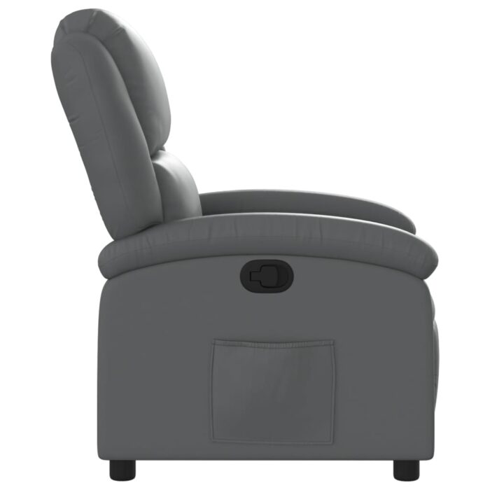 Fauteuil inclinable gris similicuir – Image 5