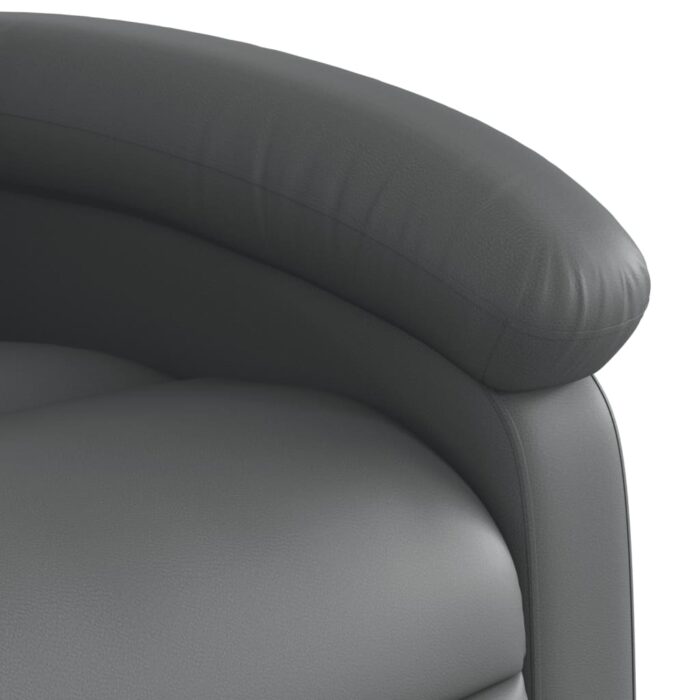 Fauteuil inclinable gris similicuir – Image 6