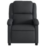 Fauteuil de massage inclinable noir cuir véritable – Image 5