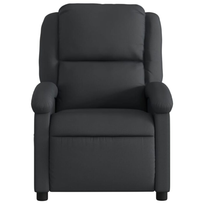 Fauteuil de massage inclinable noir cuir véritable – Image 5