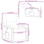 Fauteuil de massage inclinable crème cuir véritable – Image 10