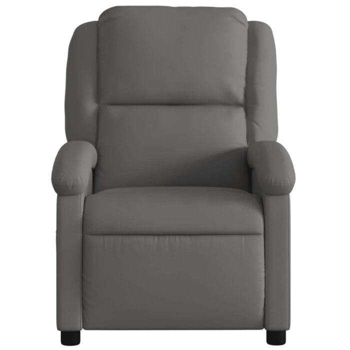 Fauteuil de massage inclinable gris cuir véritable – Image 5
