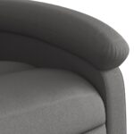 Fauteuil de massage inclinable gris cuir véritable – Image 7