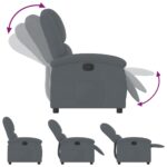 Fauteuil inclinable en velours gris foncé – Image 2
