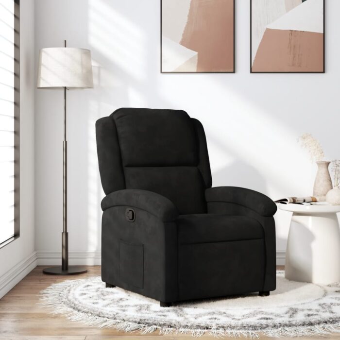 3205493_1.jpg Fauteuil inclinable en velours noir – Image 1