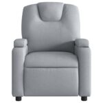 Fauteuil inclinable en tissu gris clair – Image 4