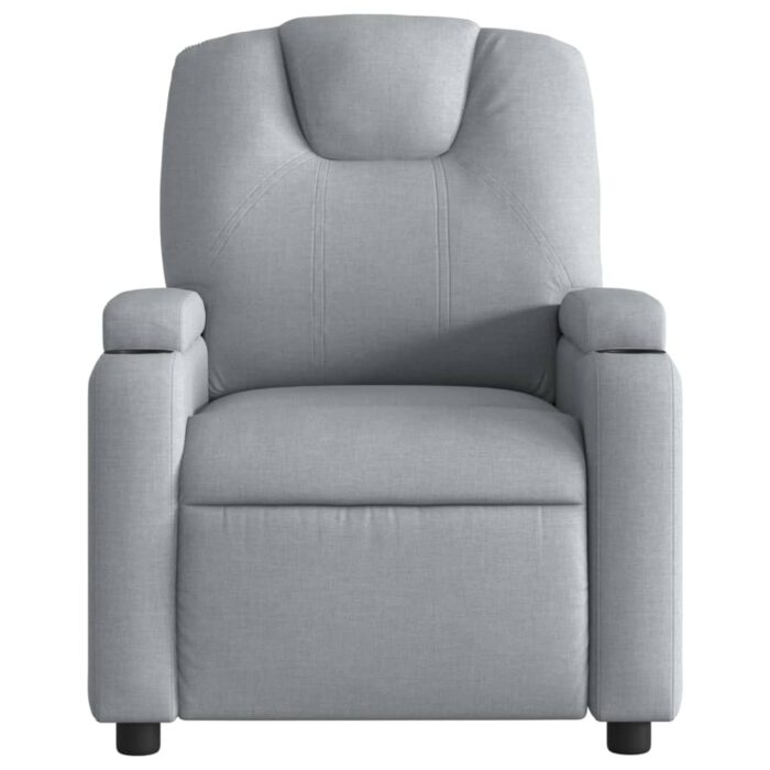 Fauteuil inclinable en tissu gris clair – Image 4