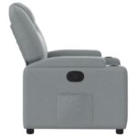Fauteuil inclinable en tissu gris clair – Image 5