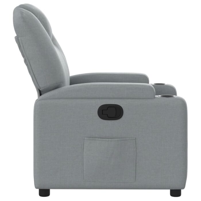 Fauteuil inclinable en tissu gris clair – Image 5