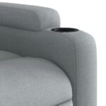 Fauteuil inclinable en tissu gris clair – Image 6