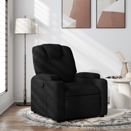 Fauteuil inclinable en tissu noir