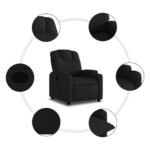 Fauteuil inclinable en tissu noir – Image 3