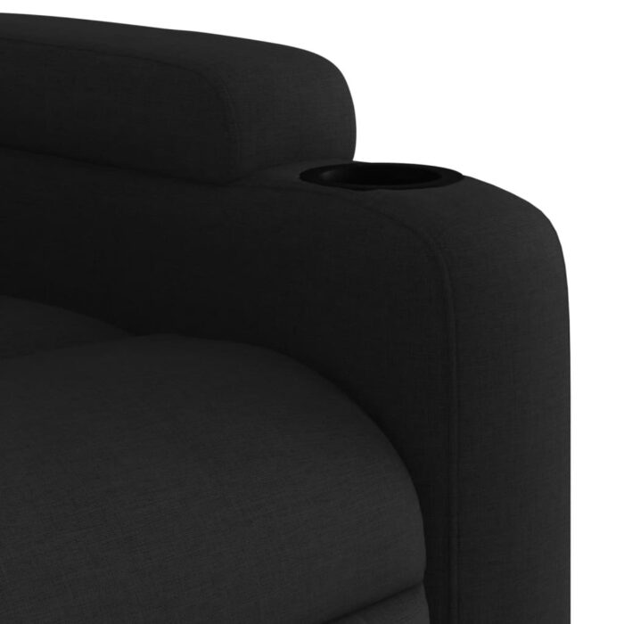 Fauteuil inclinable en tissu noir – Image 6