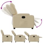 Fauteuil inclinable en tissu crème – Image 2