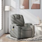 Fauteuil de massage inclinable gris foncé tissu