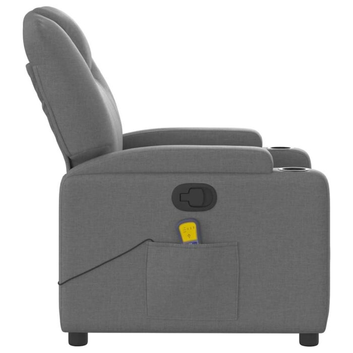 Fauteuil de massage inclinable gris foncé tissu – Image 6