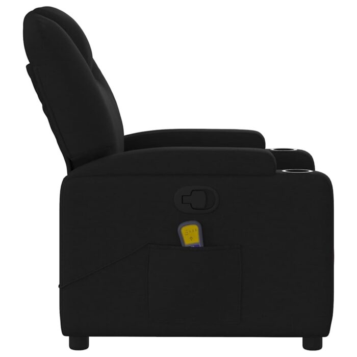 Fauteuil inclinable de massage en tissu noir – Image 6