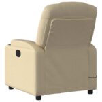 Fauteuil inclinable de massage en tissu crème – Image 2