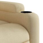 Fauteuil inclinable de massage en tissu crème – Image 7