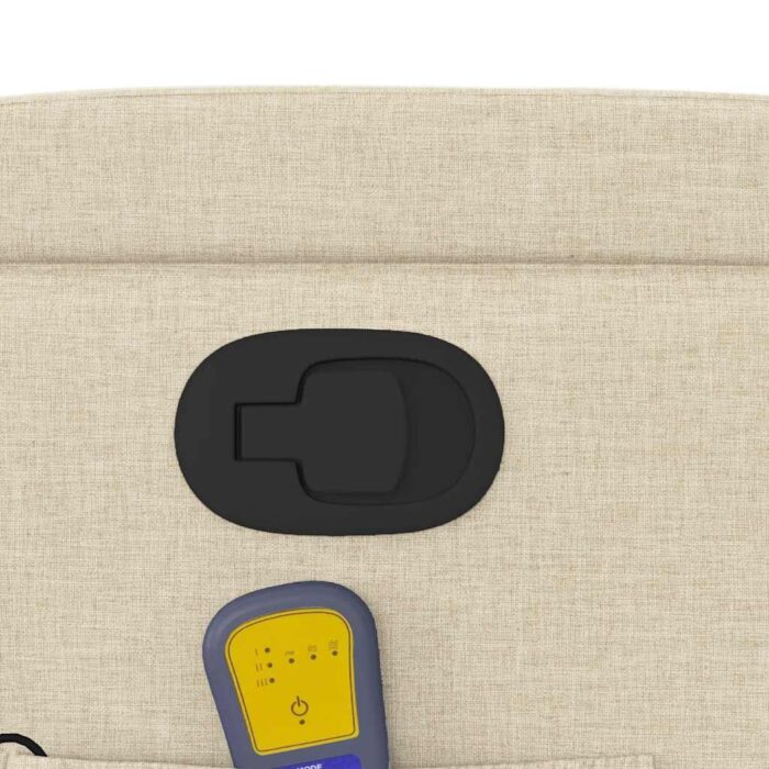 Fauteuil inclinable de massage en tissu crème – Image 8