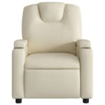 Fauteuil de massage inclinable crème similicuir – Image 5