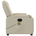 Fauteuil de massage inclinable crème similicuir – Image 6