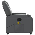 Fauteuil de massage inclinable gris similicuir – Image 6
