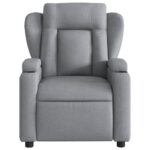 Fauteuil inclinable en tissu gris clair – Image 4