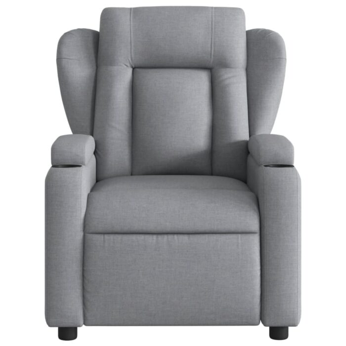 Fauteuil inclinable en tissu gris clair – Image 4
