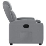 Fauteuil inclinable en tissu gris clair – Image 5