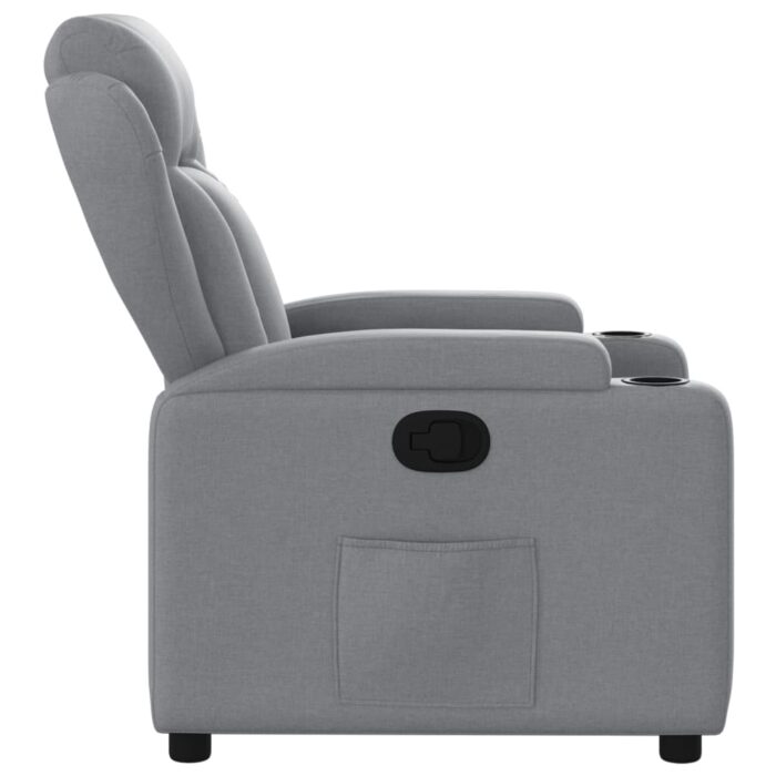 Fauteuil inclinable en tissu gris clair – Image 5
