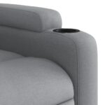 Fauteuil inclinable en tissu gris clair – Image 6