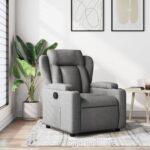 Fauteuil inclinable en tissu gris foncé