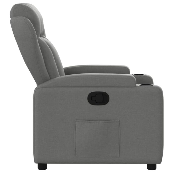Fauteuil inclinable en tissu gris foncé – Image 5