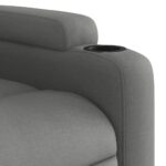 Fauteuil inclinable en tissu gris foncé – Image 6