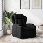 Fauteuil inclinable en tissu noir