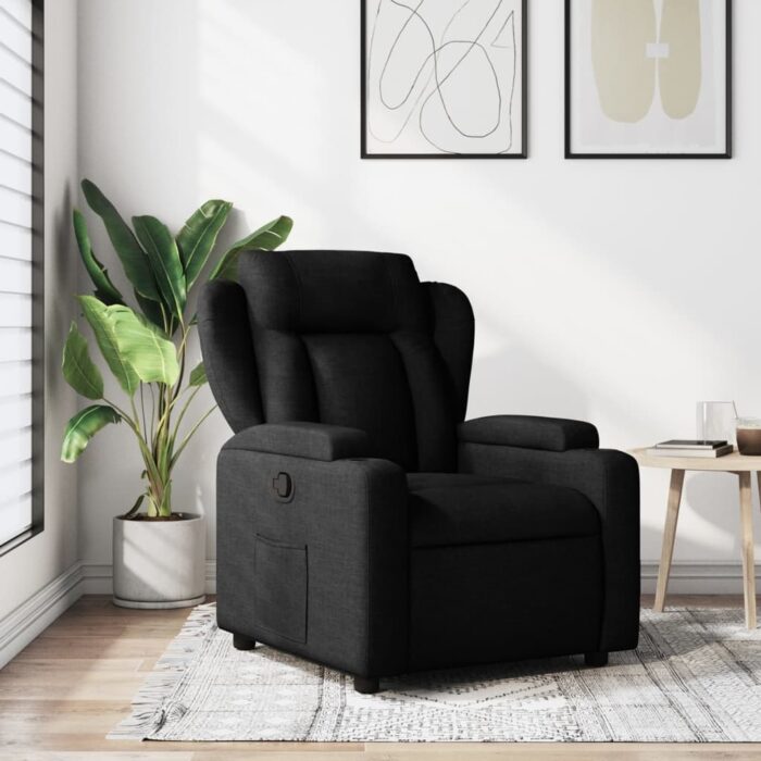 Fauteuil inclinable en tissu noir – Image 1