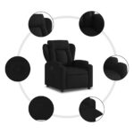 Fauteuil inclinable en tissu noir – Image 3