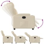 Fauteuil inclinable en tissu crème – Image 2