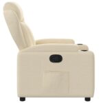 Fauteuil inclinable en tissu crème – Image 5