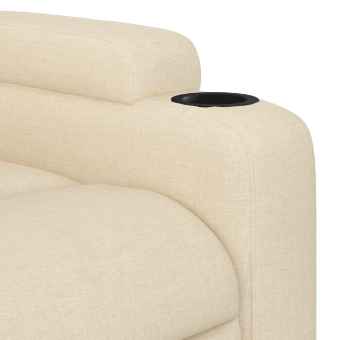Fauteuil inclinable en tissu crème – Image 6