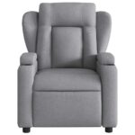 Fauteuil de massage inclinable gris clair tissu – Image 5