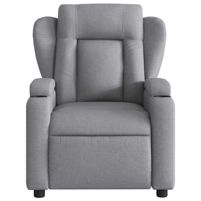 Fauteuil de massage inclinable gris clair tissu – Image 5