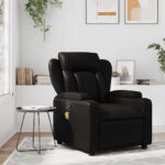 Fauteuil de massage inclinable noir similicuir