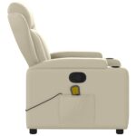 Fauteuil de massage inclinable crème similicuir – Image 6